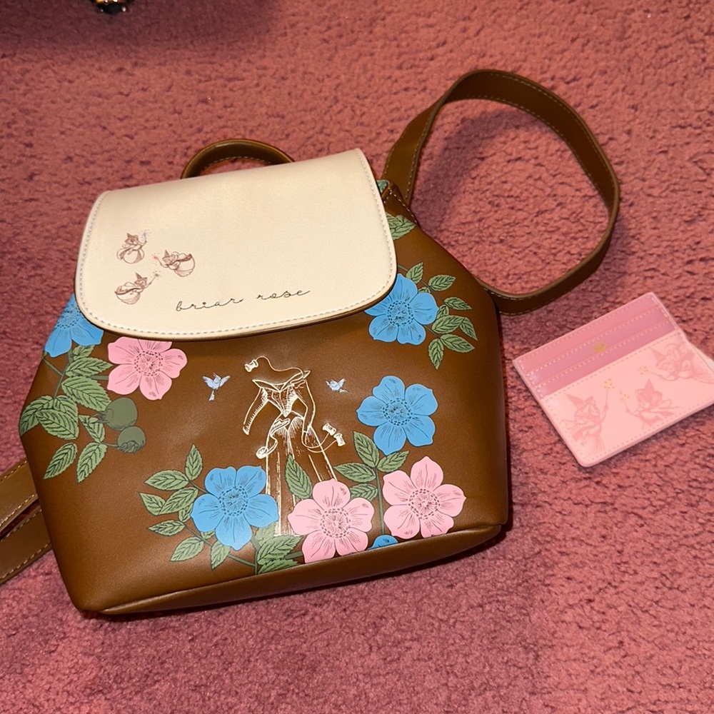 Loungefly Disney Sleeping Beauty Briar Rose Aurora Convertible Backpack Set